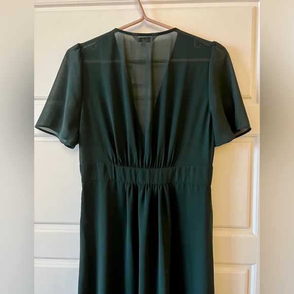 Park & Fifth hunter green chiffon “Adelaide” midi dress- size medium - Picture 8 of 9